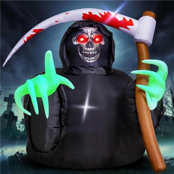Halloween Inflatables Decorations Grim Reaper Outdoor Halloween Decor - Picture 1 of 7